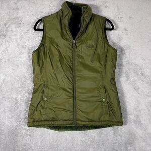 The North Face Fleece Lined Vest Women's M Army Green Winter Layer